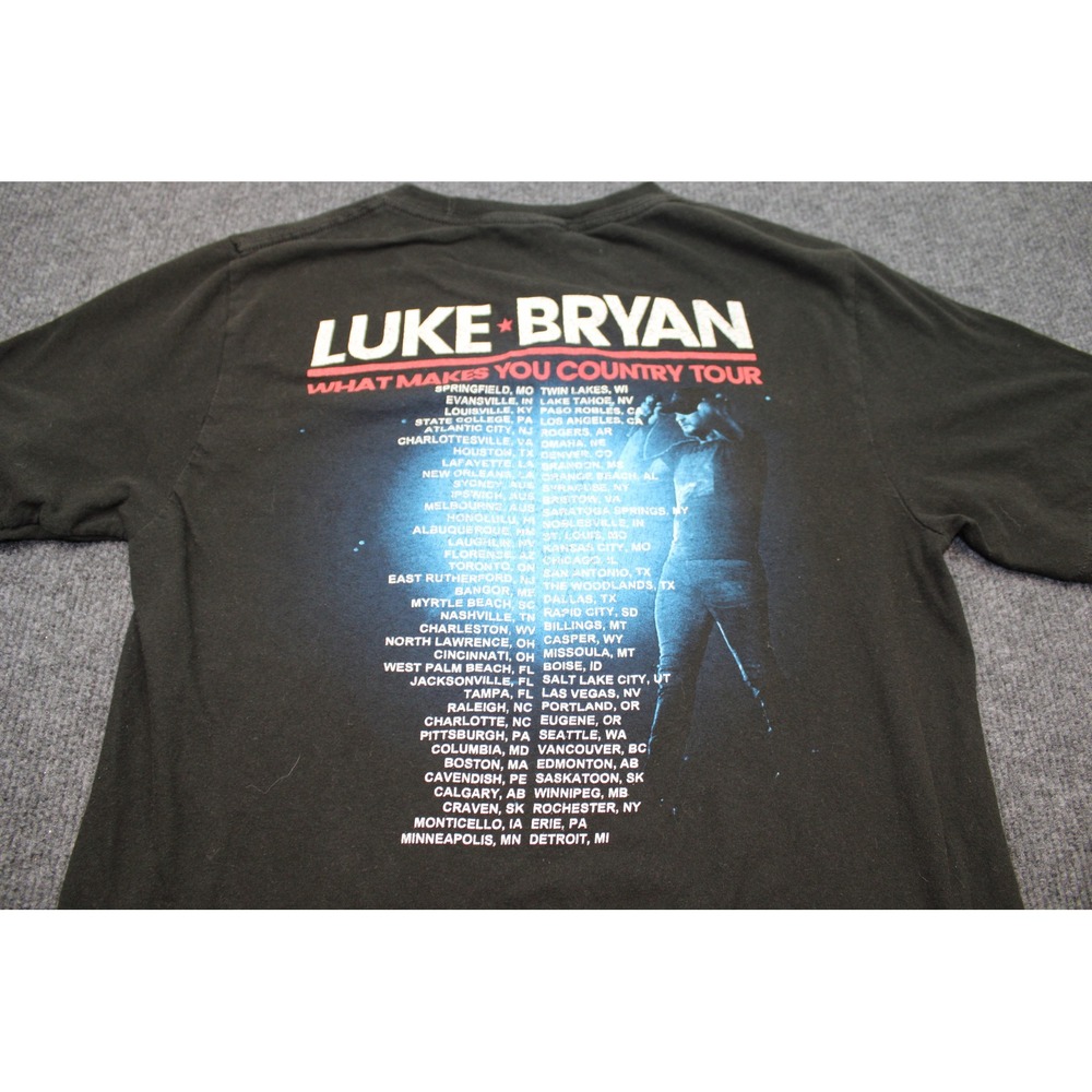Luke Bryan What Makes You Country Tour Black Graphic T-Shirt Short Sleeve Small - Picture 7 of 7